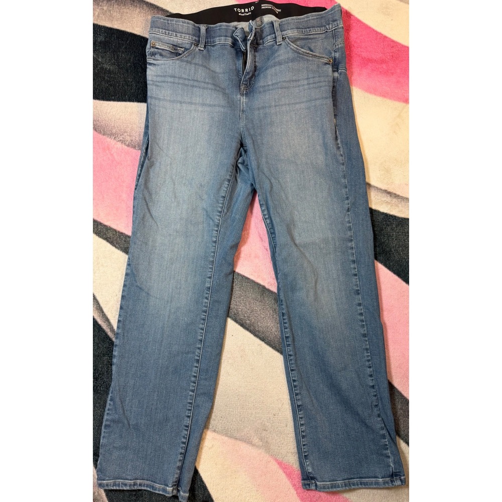 Torrid Bombshell Straight Premium Stretch Jeans Medium Wash Blue Plus Size 18R